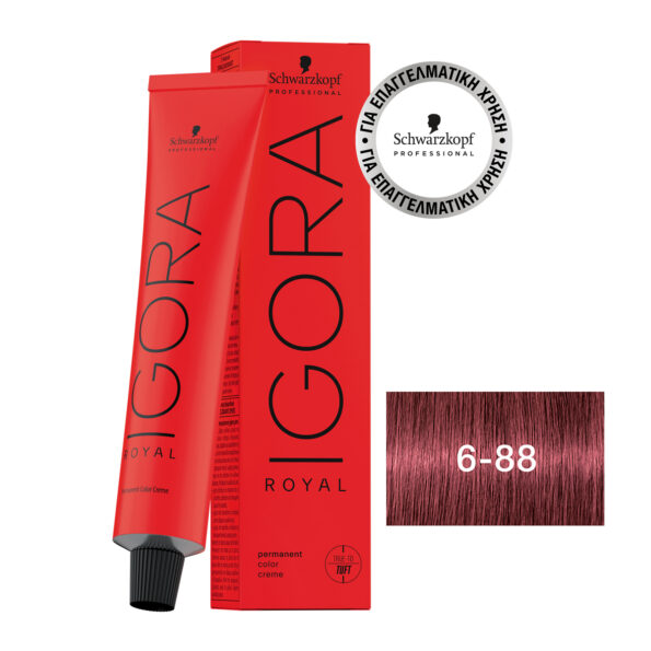 IGORA ROYAL 6-88 Ξανθό Σκούρο Έντονο Κόκκινο 60 ml