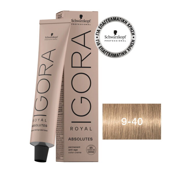 IGORA ROYAL Absolutes 9-40 Ξανθό Πολύ Ανοιχτό Μπεζ Φυσικό 60 ml