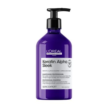 L'Oréal Professionnel Keratin Alpha Sleek Σαμπουάν Αναδόμησης/Θρέψης & Όγκου για Φριζαρισμένα Μαλλιά 500ml